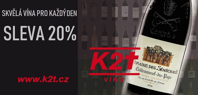 Sleva 20 % na všechna vína na e-shopu www.k2t.cz Sleva 20 % na všechna vína na e-shopu www.k2t.cz