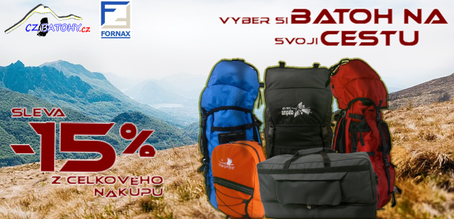 Široký výběr batohů od českého výrobce FORNAX: sleva 15 % na celkový nákup Široký výběr batohů od českého výrobce FORNAX: sleva 15 % na celkový nákup