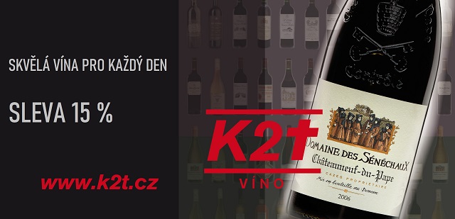 Sleva 15 % na všechna vína na e-shopu www.k2t.cz 