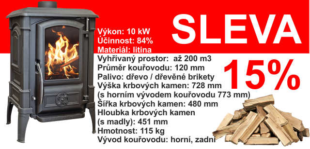 Sleva na litinová kamna GUČA ARINA 2110 ve výši 15 % Sleva na litinová kamna GUČA ARINA 2110 ve výši 15 %