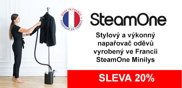 Stylový napařovač oděvů SteamOne Minilys se slevou 20 % Stylový napařovač oděvů SteamOne Minilys se slevou 20 %