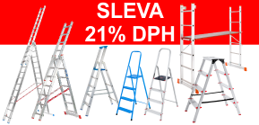 Na celý nákup žebříků, štaflí či schůdků sleva 21 % DPH