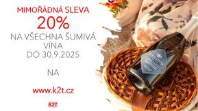 Mimořádná sleva 20 % na všechna šumivá vína na www.k2t.cz 